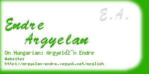 endre argyelan business card